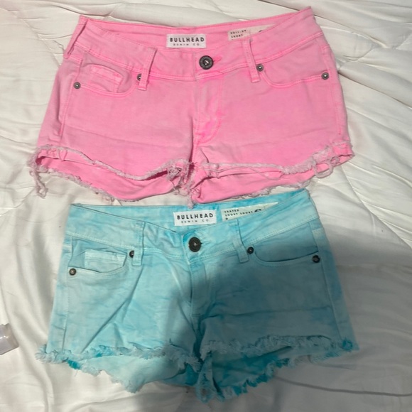 Bullhead Pants - Blue and Pink Bullhead Jean shorts size 0